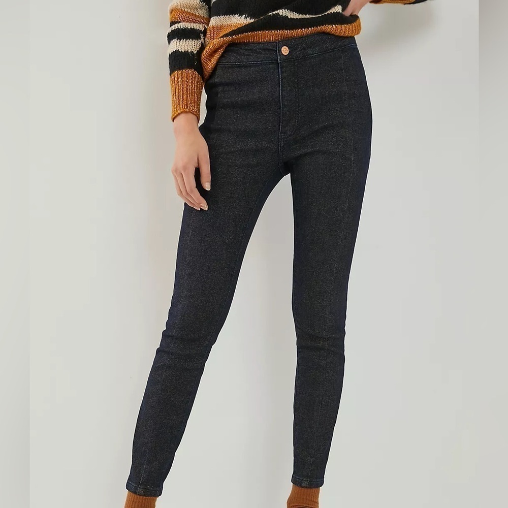 Anthropology Pilcro Shimmer High-Rise Denim Leggings Size 28